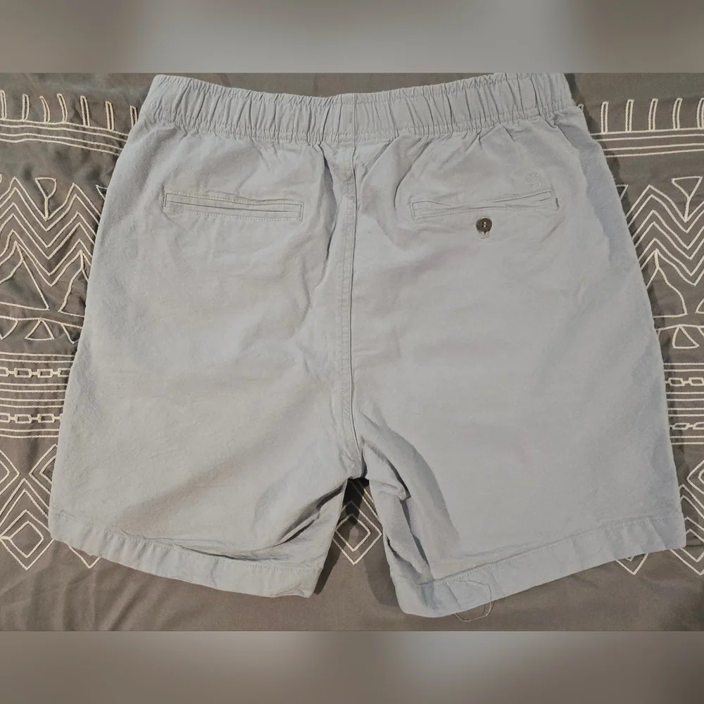 Free Fly Men's Stretch Canvas Bamboo Blend Elastic Light Blue Shorts Size Medium - Picture 2 of 8